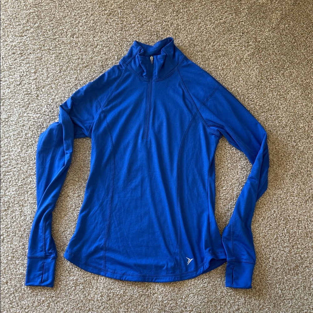 Old Navy: Women's Blue Semi-Fitted 1/4 Zip Pullover Athletic Top Size XS